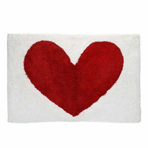 Piros-fehér fürdőszobai kilépő 50x80 cm Heart – Rex London kép
