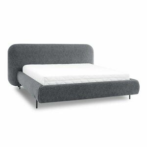 Kék kárpitozott ágyneműtartós franciaágy ágyráccsal 180x200 cm Pointt – ELTAP kép