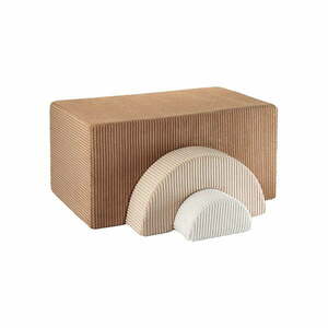 Barna kordbársony habszivacs játszótér 3 db-os magasság 37 cm 75x49 cm Rainbow Montessori – Wigiwama kép