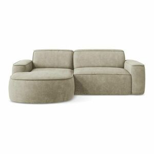 Bézs zsenília sarokkanapé (bal oldali-heverő résszel) Omao – Makamii kép