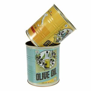 Dekoratív ón tárolódoboz szett 2 db-os ø 11x13 cm Olive Oil – Rex London kép
