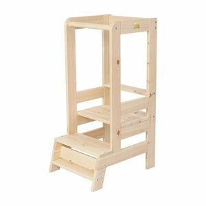 Natúr színű borovi fenyő tanulótorony Montessori – Meowbaby kép