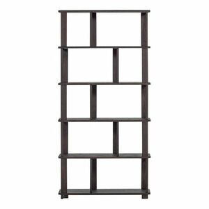 Sötétbarna tölgyfa könyvespolc 90x186x30 cm Riss – WOOOD kép