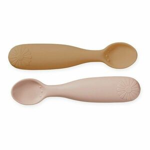 Lazacszínű-világossárga szilikon gyerek kanál szett 2 db-os Coral Mix – Cam Cam Copenhagen kép