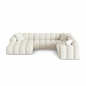 Krémszínű zsenília sarokkanapé (jobb oldali-U alakú) Treno – Cosmopolitan Design kép