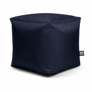 Sötétkék bőrutánzat gyerek babzsákfotel Cube M – So Soft? kép