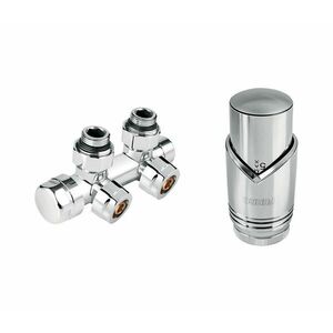 Novaservis – Sarok kivitelű radiátorkészlet középső csatlakozáshoz, fényes króm ZTD30CR kép