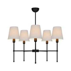 Rúdon csillár MADELA 5xE14/40W/230V fehér/fekete 0150 kép