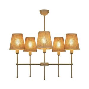 Rúdon szerelt MADELA csillár, 5 x E14 foglalat, max. 40 W, 230 V, juta, bézs 0243 kép