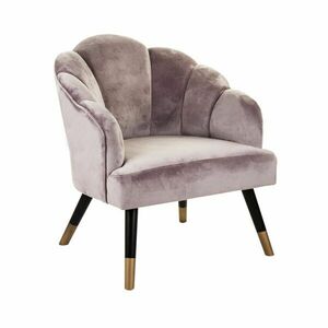 Bársony szövet fotel, pasztell lila - PAPILLON - Butopêa kép