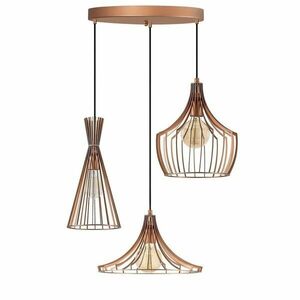 Fém hálós csillár, 3 féle búrával, réz - CASA - Butopêa kép