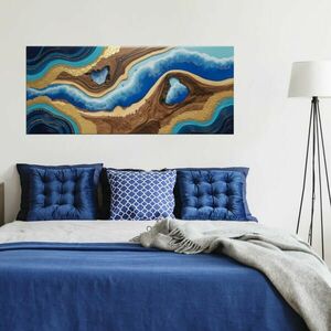 XXL matrica - Dinamikus epoxi áram arany és kék színben kép