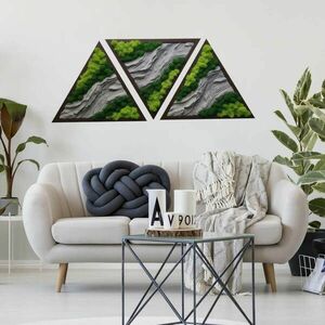 Matrica háromszögletű triptichon - Hegyi panoráma és sziklarelief kép