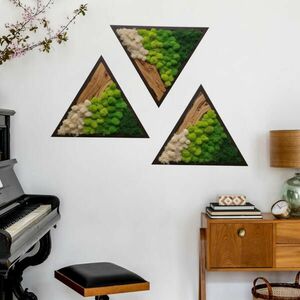 Matrica háromszögletű triptichon - Moha szigetek és meleg fa kép