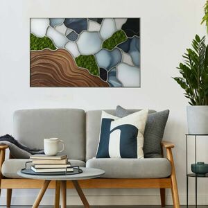 Téglalap alakú matrica - Geológiai határok epoxi mozaik kép