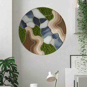 Kör matrica - Absztrakt természetes mozaikok (Epoxid és moha) kép