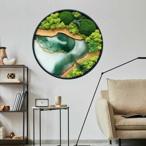 Kerek matrica moha - Smaragd Epoxy Lagúna kép