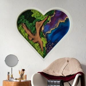 Moha Szív matrica - Epoxi Galaxy és természetes ága kép