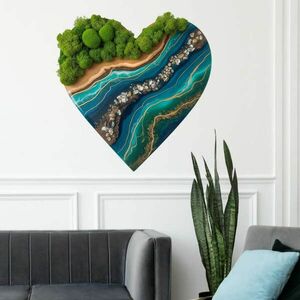 Matrica Moha Szív - Türkiz Epoxi folyók kép