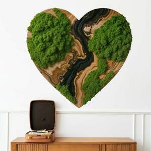 Matrica moha szív - Fekete epoxi folyó (3D minta) kép