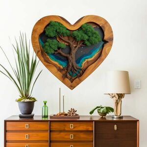 Matrica mohás szerelem fája - szív alakú kép