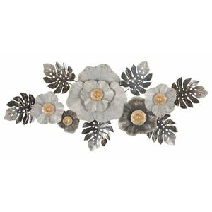 Fali dekoráció, virágok levelekkel, antracit, fehér, arany - ROSELLE - Butopêa kép