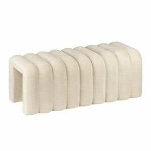 Puff plüss szövettel, krémszín 115 cm - CHENILLE - Butopêa kép