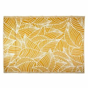 Szőnyeg, levélmintás, műanyag, aranysárga, 210 x 150 cm - PLAMETTES - Butopêa kép