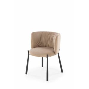 Étkezőfotel, bársony, bézs, fekete fém lábakkal - OBI - Butopêa kép
