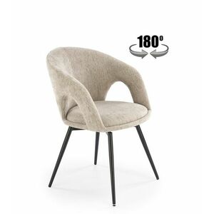 Forgószék, 180 fokban, szövet, bézs, fekete fém lábakkal - NAEL - Butopêa kép