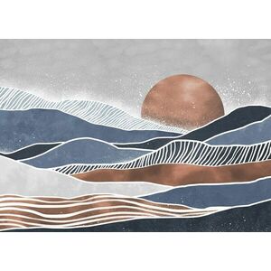 Különleges színű sivatagot ábrázoló tapéta, 350x250 cm, kék - fehér - bronz - SOLEIL LEVANT - Butopêa kép