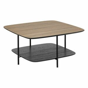 Dohányzóasztal, polccal, fa - fém, barna - fekete - TRUC - Butopêa kép