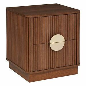 Éjjeliszekrény, fiókokkal, fa - fém, barna - arany - JAPANDI - Butopêa kép