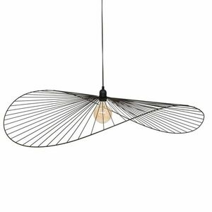 Mennyezeti lámpa, 105 cm kerek, fém, fekete - EVENTAIL - Butopêa kép