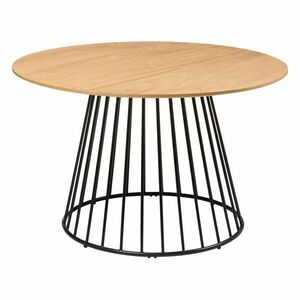 Étkezőasztal, 120 cm kerek, fa, fekete fém lábbal - CAGEAT - Butopêa kép