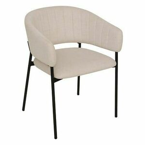 Étkezőfotel bársony, bézs fém fekete lábakkal - OTURE - Butopêa kép