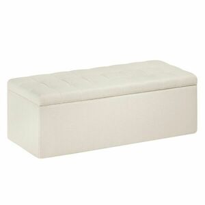 Ülőkés szövet tároló puff, 130 cm, könnyen mosható, bézs - MADISON - Butopêa kép