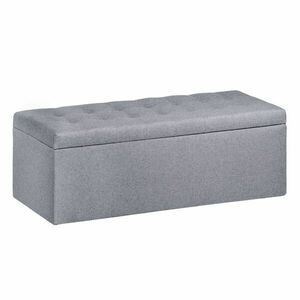 Ülőkés szövet tároló puff, 130 cm, könnyen mosható, szürke - MADISON - Butopêa kép