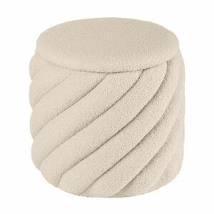 Ülőkés buklé tároló puff, bézs - TOURNI - Butopêa kép
