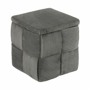 Ülőkés tároló puff, kordbársony antracit szürke - TOTEM - Butopêa kép