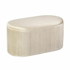 Ovális bársony ülőke 80 cm, tárolórésszel, krém - SHEHERAZADE - Butopêa kép