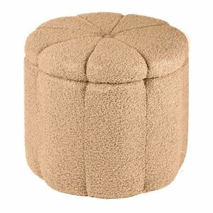 Ülőkés buklé tároló puff, barna - ROSACE - Butopêa kép