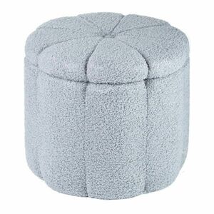 Ülőkés buklé tároló puff, szürke - ROSACE - Butopêa kép