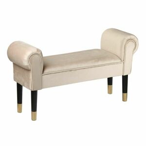 Karfás bársony ülőpad 100 cm, bézs - BOUDOIR - Butopêa kép