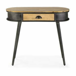 Fekete-natúr színű konzolasztal 38x90 cm Delhi – MOME kép