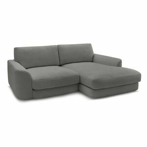 Sötétszürke buklé sarokkanapé (jobb oldali-heverő résszel) Leonore – Bobochic Paris kép