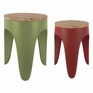 Piros-zöld fém ülőke szett 2 db-os Double Funky – Leitmotiv kép