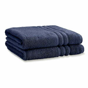 Sötétkék frottír pamut fürdőlepedő szett 2 db-os 90x140 cm Zero Twist – Catherine Lansfield kép