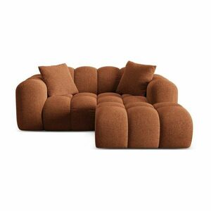 Terrakotta színű zsenília sarokkanapé (jobb oldali-heverő résszel) Treno – Cosmopolitan Design kép