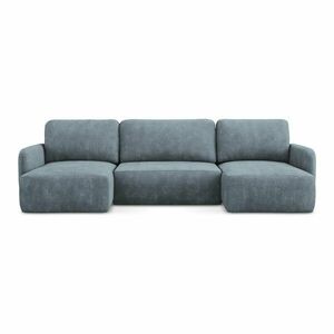 Szürkéskék zsenília kinyitható-tárolóhelyes sarokkanapé (U alakú) Lilo – Makamii kép